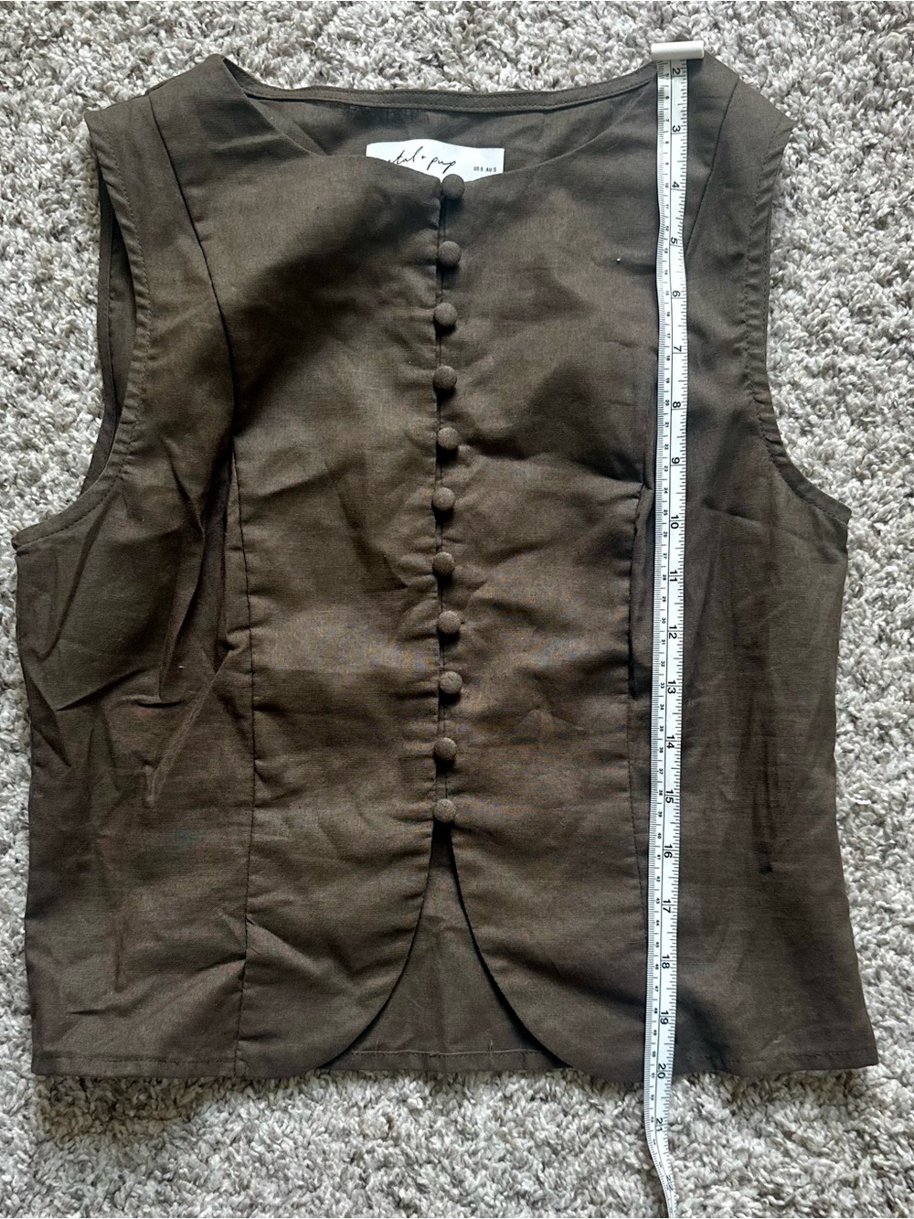 Petal & Pup Brown Sleeveless Button-Front Tank - Picture 7 of 7